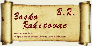 Boško Rakitovac vizit kartica